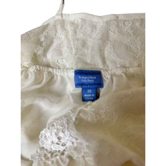 Simply Vera Vera Wang‎ 3X White Lace Trimmed Slip Dress Lounge Sleep - Picture 3 of 7